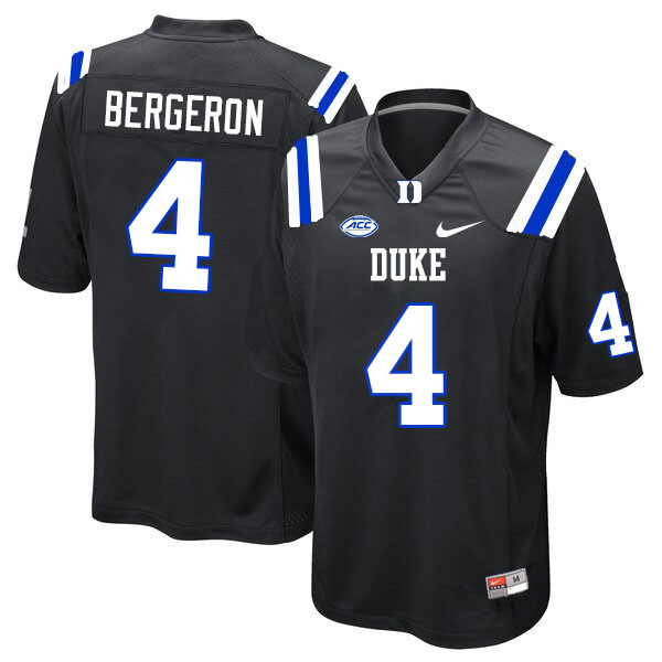 Duke Blue Devils #4 Cameron Bergeron College Football Jerseys Sale-Black